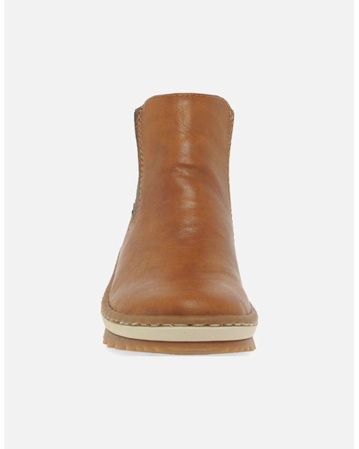 Rieker Brown Weave Chelsea Boots