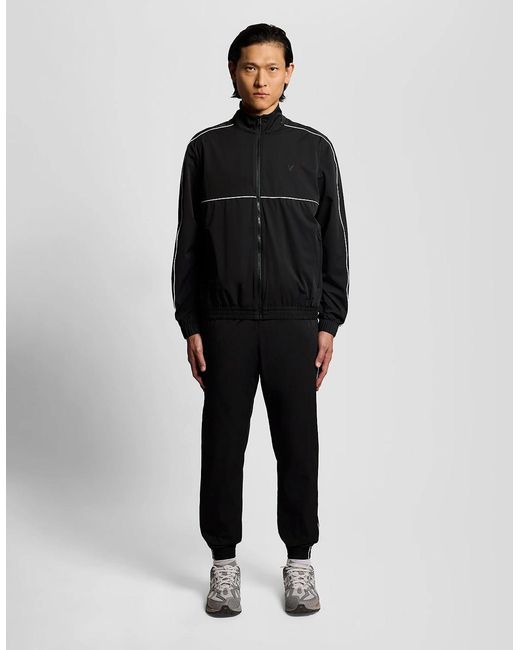 Lyle & Scott Black Lightweight Track Jacket for men
