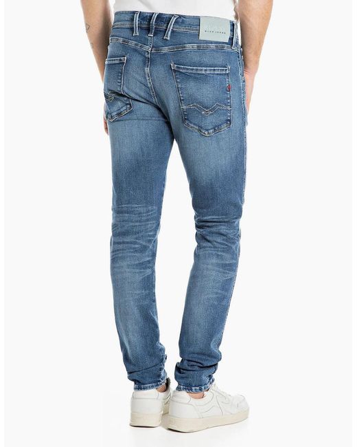 Replay Blue Hyperflex Anbass Slim Tapered Jeans for men