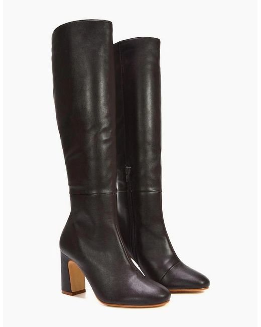 XY London Black Ladies Lillia Knee-High Boots