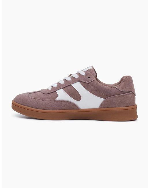 Hush Puppies Pink Maura Suede Stone Trainers