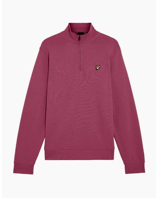 Lyle & Scott Red Everyday 1/4 Zip Cotton Sweatshirt for men