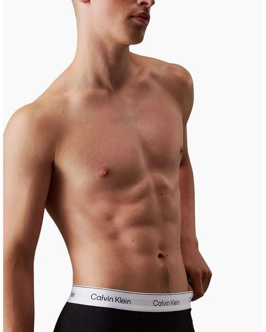 Calvin Klein 3-Pack Icon Cotton Stretch 'Relaxed Dart' Boxer Trunks, /Glacier/Bluebell for men