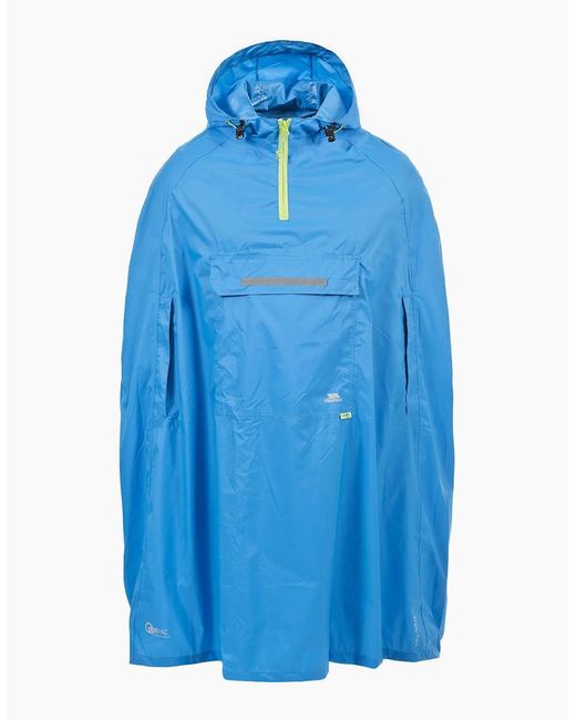 Trespass Black Qikpac Hooded Waterproof Packaway Poncho for men