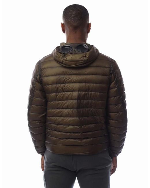 C P Company Brown D.D. Shell Goggle Down Jacket for men