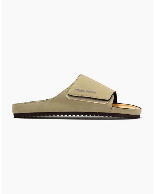 Original Penguin Gray Penguin Poll Sand Slides for men