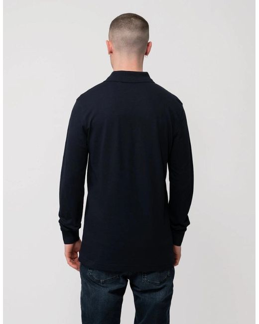 Boss Blue Boss Passerby Long Sleeve Stretch-Cotton Polo Shirt With Logo Patch Nos for men