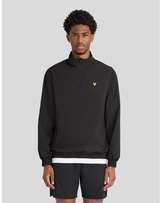 Lyle & Scott Black Padel 1/4 Zip Overshirt for men