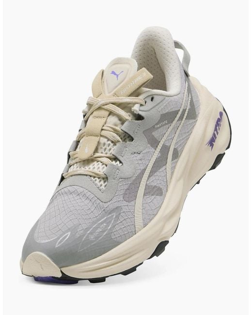 PUMA White Fast Trac Nitro 3 Gore-Tex Off Road Trail Running Shoes