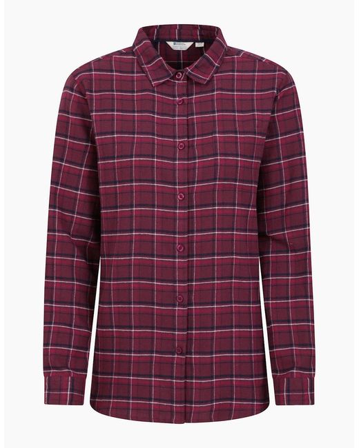 Mountain Warehouse Purple Ladies Balsam Brushed Flannel Longline Shirt
