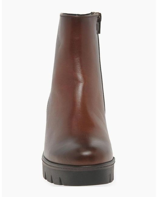 Gabor Brown Utopia Wedge Heel Ankle Boots