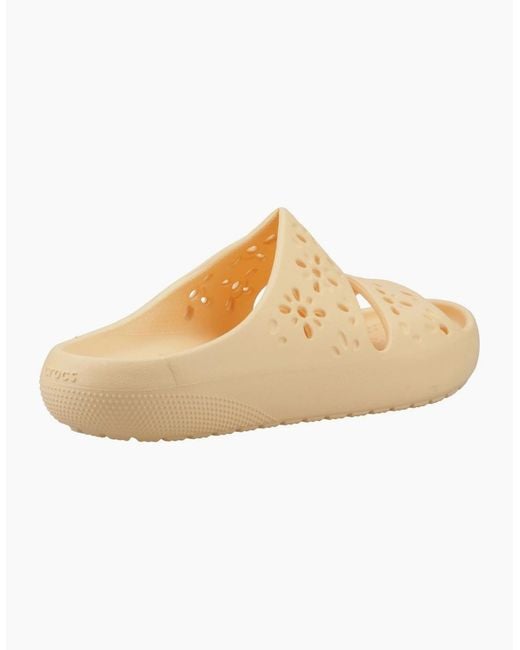 CROCSTM White Classic Floral Cut Out Sandals