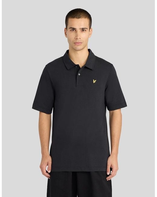 Lyle & Scott Black Relaxed Cotton Jersey Polo Shirt for men