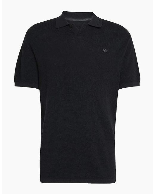 Adidas Originals Black Premium Collared Neck Short Sleeve Polo Shirt for men
