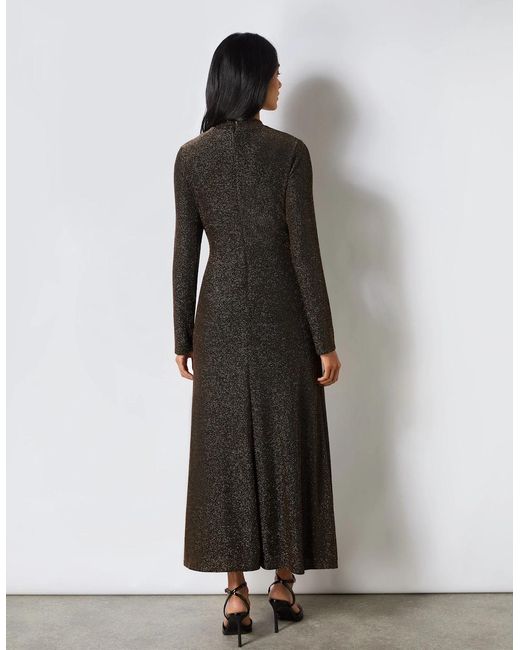 Ro&zo Metallic Petite Zara Sparkle Jersey Keyhole Front Dress