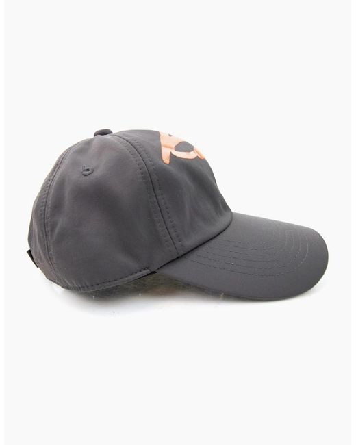 KENZO Gray Rubberised Signature Logo Cap Charcoal for men