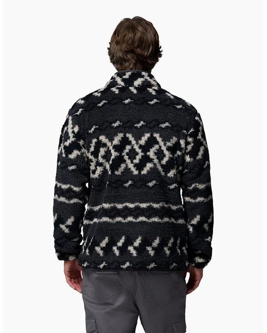 Columbia Black Rugged Ridge High Pile Half Zip Fleece Pullover for men