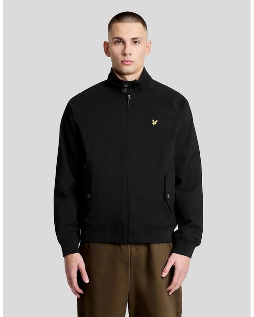 Lyle & Scott Black Cotton Harrington Jacket for men