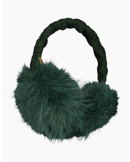 Barts Green Faux Fur Cable Knit Earmuffs