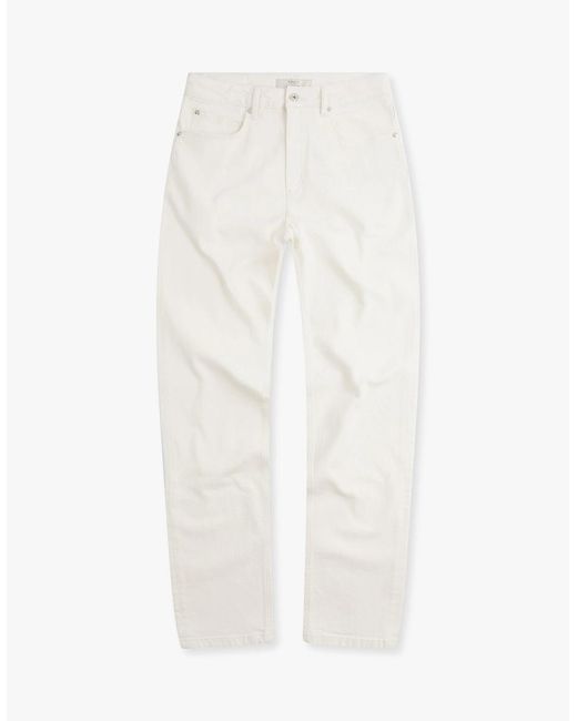 Vingt Quatre Denim White Vingt Quatre Slim Fit Chalk Jeans for men