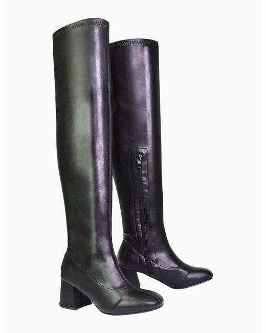 XY London Black Ladies Emmett Knee-High Boots