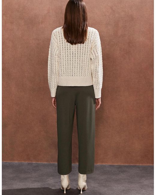 Ro&zo Brown Khaki Ponte Twill Culottes