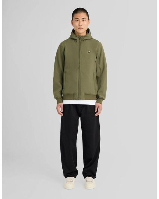 Lyle & Scott Green Fleece Lined Softshell Jacket for men
