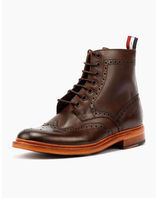 Ben Sherman Brown Arthur Leather Mocha Boots for men