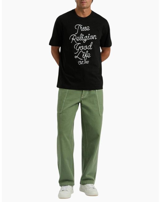True Religion Black T Shirts Cotton Soft Tee for men