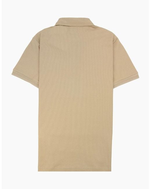 Burberry Natural Eddie Cotton Polo Shirt Soft Fawn for men