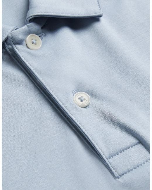 Ted Baker Blue Zeiter Slim Soft Touch Pale Polo Shirt for men