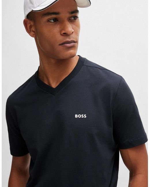 Boss Blue Boss Tee V Stretch Cotton V-Neck T-Shirt for men
