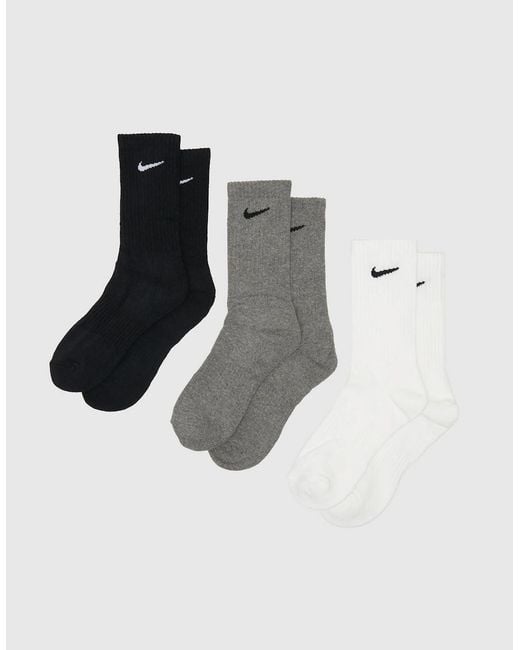 Nike Black Everyday Dri Fit Crew Socks 3 Pack