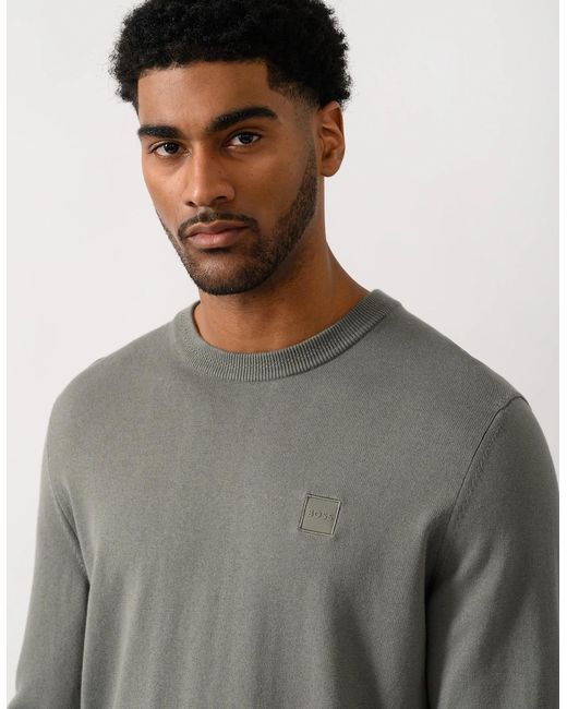 Boss Gray Boss Kanovano Crew Neck Jumper for men