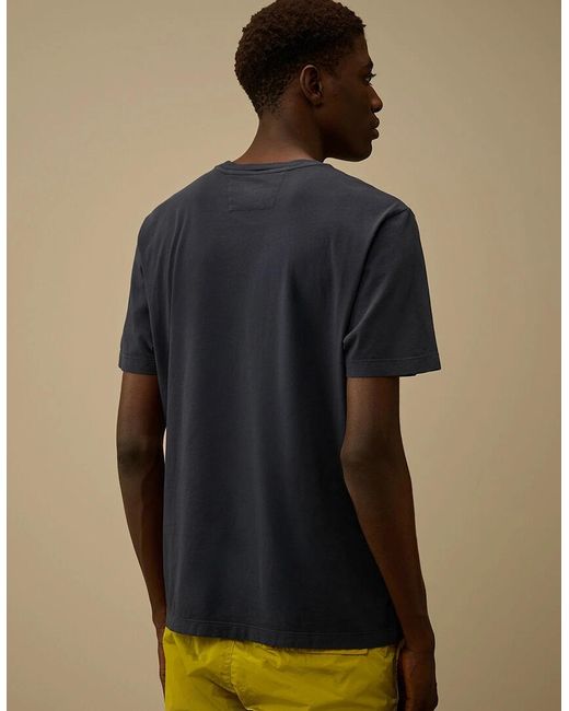 C P Company Black 24/1 Branded Cotton T-Shirt for men