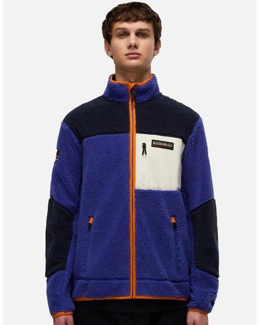 Napapijri Blue Yupik Full Zip Fleece Jacket/Multi for men