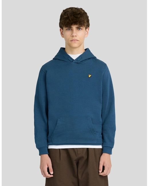 Lyle & Scott Blue Brush Back Hoodie for men