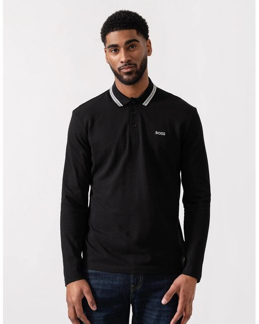 Boss Black Boss Plisy Long Sleeve Polo Shirt for men