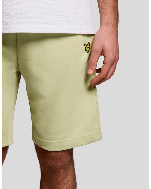 Lyle & Scott White Cotton Sweat Shorts for men