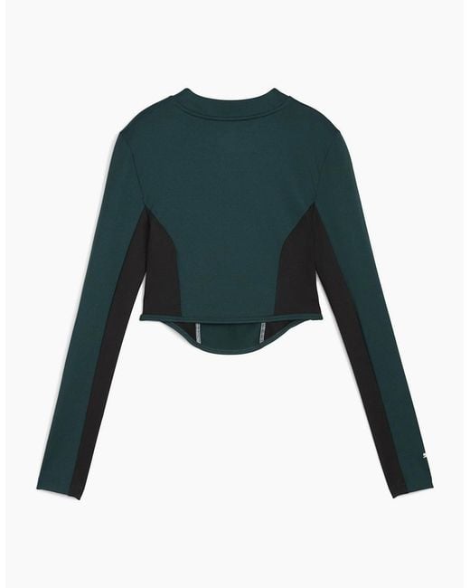 PUMA Green F1 Lifestyle Racing Long Sleeve Corset Top
