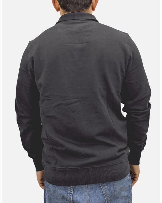 Weekend Offender Gray Sweatshirt Quarter Zip Pullover Plain Jumper Cotton for men