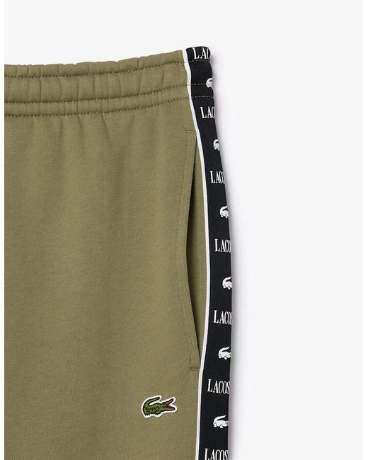 Lacoste Green Tapered Logo Printed Track Pants for men