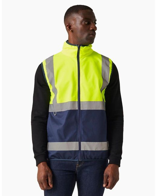 Regatta Blue Professional Full Zip Hi-Vis Vest for men