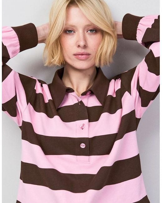 Ro&zo Red And Stripe Cotton Rugby Shirt