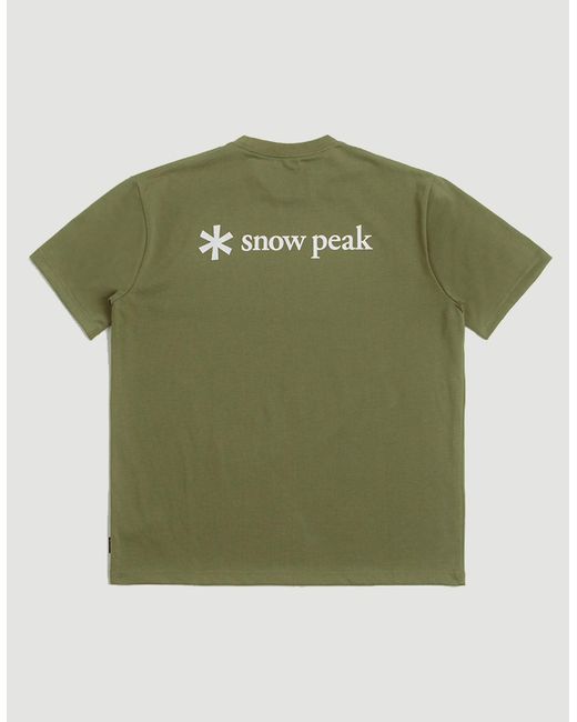 Snow Peak Green Snow Peak Back Printed Logo T-Shirt for men