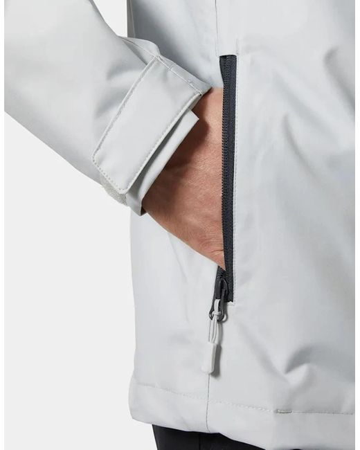 Helly Hansen Gray Crew Hooded Jacket 2.0 Fog for men