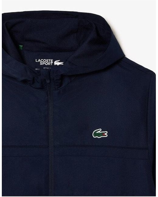 Lacoste Blue Zipped Hooded Tracksuit Jacket for men
