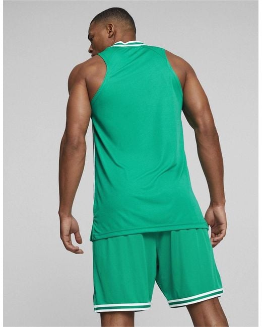 PUMA Green Hoops Team Game Performance Basketball Jersey for men