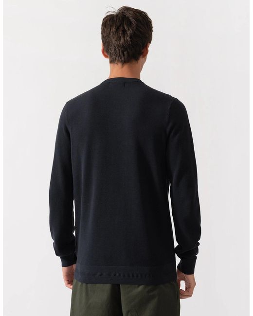 Fred Perry Black Pique Stitch Jumper for men