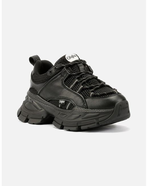 Buffalo Black Saturn Lace Trainers